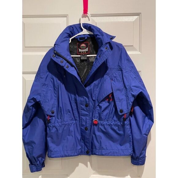 Vintage Marker LTD Vertical Light Ski/Snow Blue Jacket W/ Detachable Hood Size 6 - Picture 1 of 12